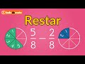 🍰 ✏️ Restar 5/8 - 2/8 | ¿Cómo restar fracciones? 😃