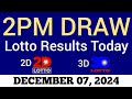 Lotto Result Today 2pm Draw December 7 2024 Swertres Ez2 PCSO Live Result