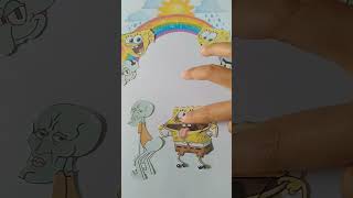Woww ‼️ Spongebob funny and Squidward 😹 funny character change puzzle Spongebob 🤣 #shorts #viral