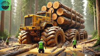 Extremely Dangerous Monster Logs Truck Driving Skills, Thrilling Rescues And Heavy Load #23