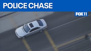 Driver leads police chase across South LA, Inglewood