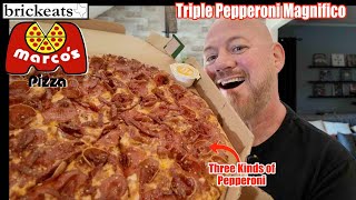 Marco's NEW Triple Pepperoni Magnifico REVIEW- Three Kinds of Pepperoni!!! brickeats