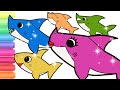 How to draw Baby Shark Family | Baby Shark for Kids, Toddlers| Drawing & Coloring Baby Shark Family