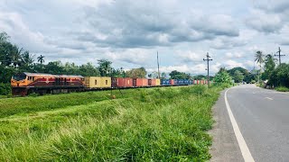 รถไฟสายใต้| รถสินค้า768 ผ่านบ้านปากคลอง โดยGEA กับริ้วขบวนยาวๆ