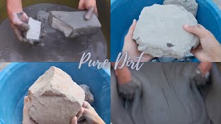 Earthy Powdery Soft Gray Clay, Pure Dirt \u0026 Black Mud Crumbling | Multi Dirts Crumbling ASMR Edit