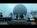 A Gloomy & Stormy Day at EPCOT - Filmed in 4K | Walt Disney World Orlando Florida April 2021