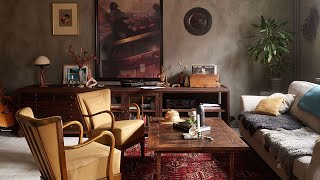 Inside A Beautiful Vintage Apartment That Dominant Of Wood Materials and Rich Dark Hues