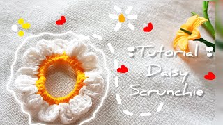 DIY Daisy Scrunchie: Easy & Aesthetic Crochet Tutorial | DIY hair accessories 🌻