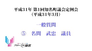 ⑤名間武忠議員（平成３１年３月議会定例会　一般質問）