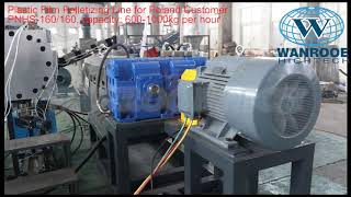 600-1000kg/h PP PE  LDPE HDPE BOPP Plastic Film Granulator Machine With Compactor