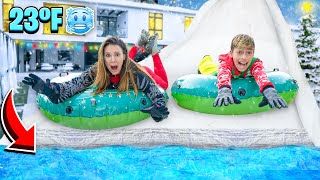 We Turned our Backyard into a SNOW PARK!! 🎄☃️