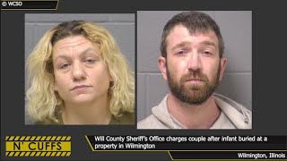 Will County Sheriff's Office arrests couple after infant found buried in Old-Style beer box in IL