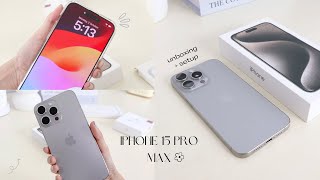 iPhone 15 Pro Max (Natural Titanium) + Airpods 3 Unboxing