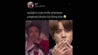 Both time When Jin wants to give  flying kiss to Army but jungkook stop him😂💜Jin&kookie moment #bts