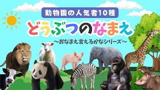 【動物の名前を覚えよう☆動物園の人気者10種（Part1）☆】お名前言えるかなシリーズ！知育