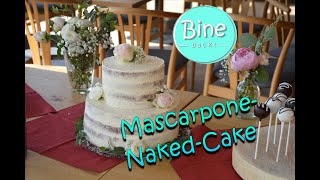 Mascarpone-Sahne - Naked Cake  Hochzeitstorte