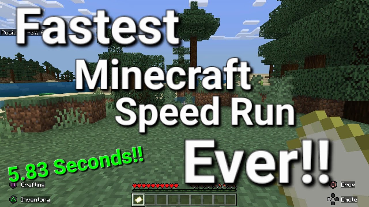 5 83 Second Minecraft Speed Run Fastest In The World Youtube