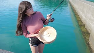 釣りたての魚で寿司を握っていただきます。