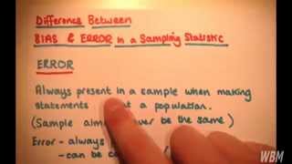 Difference Between Bias and Error in a Sampling Statistic