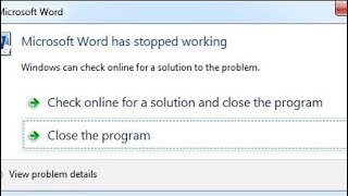 Microsoft Word has stopped working ! solution