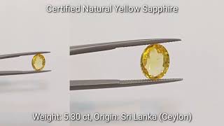 Certified Natural Yellow Sapphire | Sri Lanka Pukhraj | Ceylon Pukhraj | Unheated Untreated Pukhraj