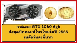 การ์ดจอ GTX 1060 6gb ยังขุดบิทคอยน์ Bitcoin ไหวไหมในปี 2022