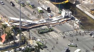 Crolla ponte pedonale in Florida. Morti e feriti