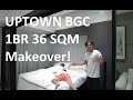 36 SQM 1 Bedroom Condo Unit make over (renovation) tour Uptown Parksuites Tower 2