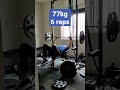 77kg en press de banca para 6 repeticiones con 71kg de peso corporal