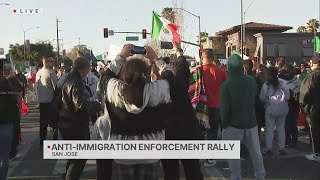 Anti immigration enforcement rally in San Jose