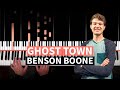 GHOST TOWN - Benson Boone - EASY PIANO TUTORIAL (accompaniment with chords)