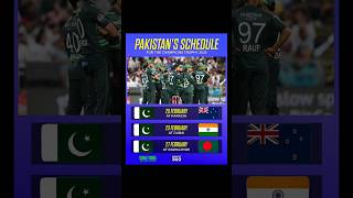 Pakistan Schedule For Champion Trophy 2025 🏆 | #cricket #shorts #championtrophy2025 #pakistan #fyp