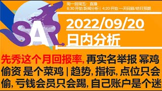 美股直播09/20[日内直播] 先秀这个月回报率, 再实名举报 幂鸡偷资 是个菜鸡 | 趋势, 指标, 点位只会偷, 亏钱会员只会踢, 自己账户是个迷