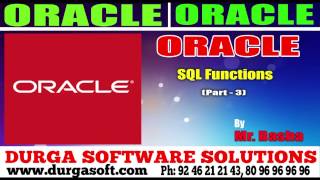 Oracle Tutorial || Oracle|Sql Functions Part - 3 by basha