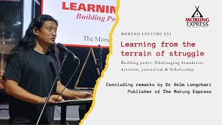 Morung Lecture XXI: Learning from the terrain of struggle - III