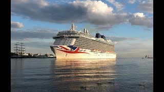 4K | German Premiere BRITANNIA first call at port Rostock Warnemuende