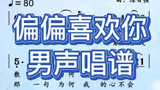 偏偏喜欢你，好听男声教唱乐谱，”愁绪挥不去 苦闷散不去 为何我心一片空虚“