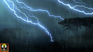 Thunderstorm Sounds with Rain, Lightning Strikes and Strong Thunder Rumble to Sleep, Study, Relax