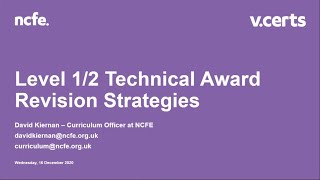 LEGACY – Level 1/2 Technical Award Revision Strategies