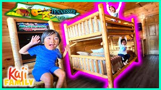 We Stayed In A Giant Cabin House Tour with arcade games!