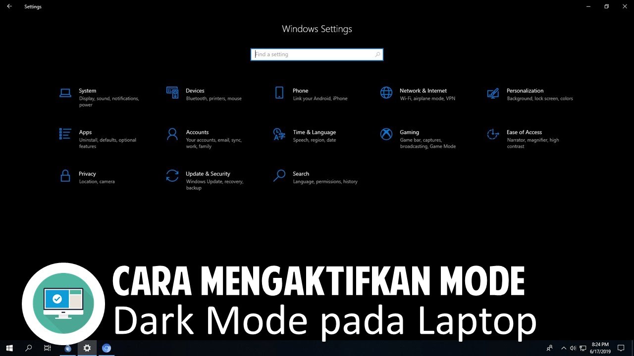 Tutorial Mengaktifkan Mode Dark Mode Pada Laptop Dan PC - YouTube