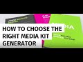 How to Choose the Right Media Kit Generator #MediaKitGenerator #DigitalMarketing#MediaKit #tech #ai