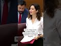 Ayuso, carga contra Lobato (PSOE) refiriéndose al Falcon de Sánchez y a su mujer Begoña.