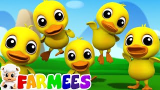 Five Little Ducks | 3D Nursery Rhymes | Kids Songs | Children's Music Video by Farmees