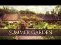 Summer Garden Ambience and Music | Cottagecore | sounds of a garden and soft ambient piano music