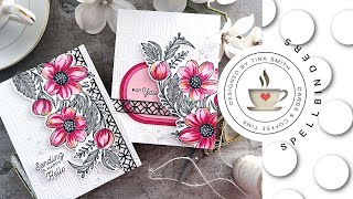 Floral Cards with Spellbinders Clear Stamp & Die Club Kit August 2023