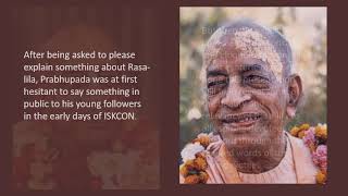 Prabhupada explains Rasa-lila #1