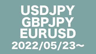 【USDJPY、GBPJPY、EURUSD】FXチャート分析〜次週の相場コメント2022/5/23〜ドル円再び上昇基調か？ポンド円、ユーロドル４時間足ロングは狙えるぞ？