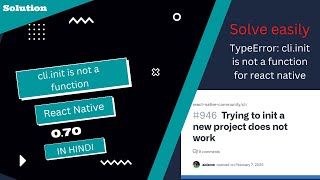 TypeError: cli.init is not a function for react native version 0.70 | GeekofGeeks | cli.init error