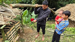 Kind man helps orphan boy homeless and abandoned baby, Harvest Bamboo Shoots to sell at market